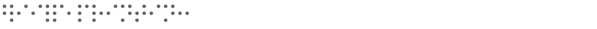 Sample characters Braille Printing Font